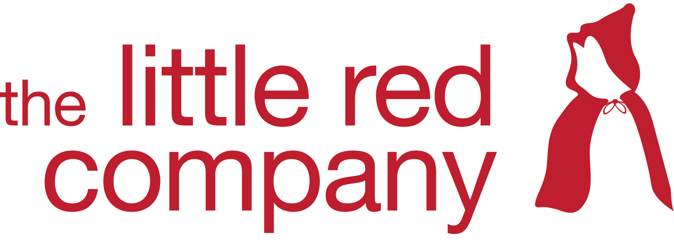 The Little Rec Company logo with the words Little Red Company and then a silhouette of a girl dressed in red with a hood