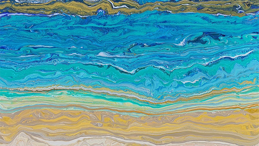 Chloe Wigg, Tangalooma, acrylic on wooden panel